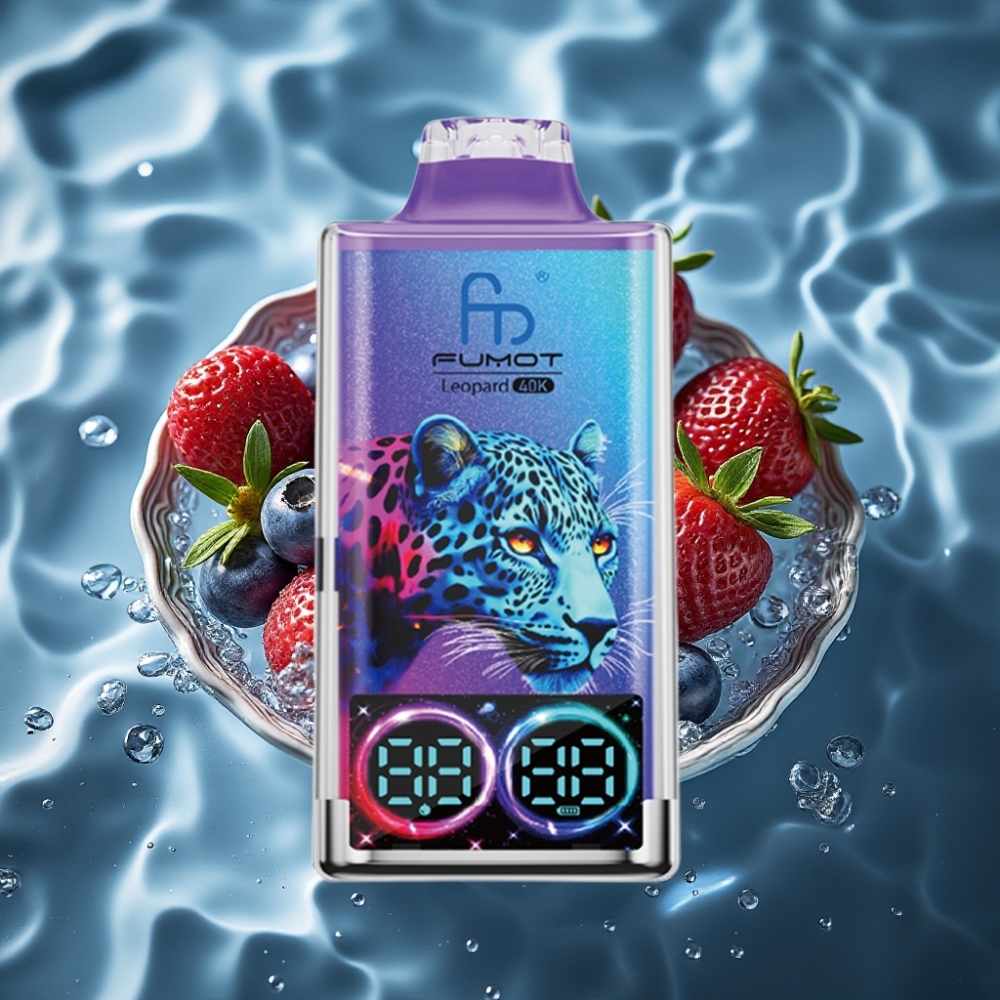 Fumot Leopard 40K Puffs Disposable Vape Blueberry on Ice – 5% Nicotine, Dual Mesh, Type-C Charging, 700mAh Battery