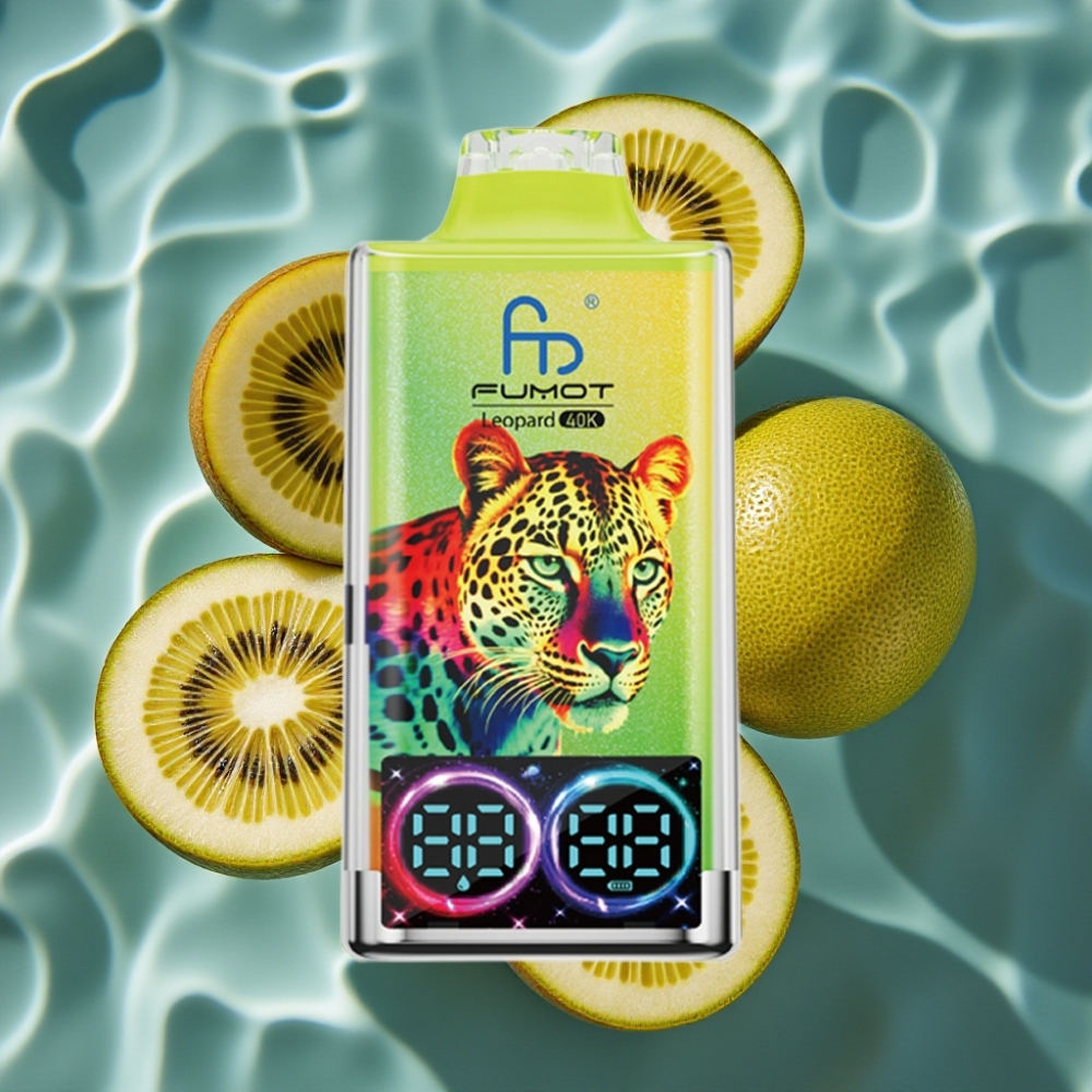 Fumot Leopard 40K Puffs Disposable Vape - Kiwi Passion Fruit Guava, Dual Mesh, 700mAh, Type-C Charging, 0%-5% Nicotine