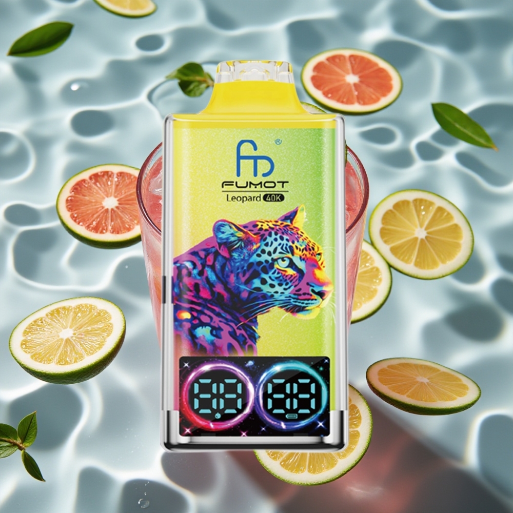 Fumot Leopard 40K Puffs Dual Mesh Disposable Vape Pink Lemonade 5% Nicotine 700mAh Type-C