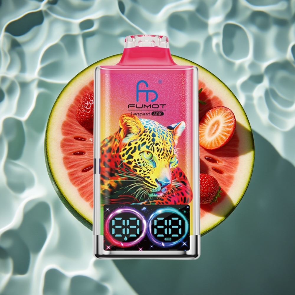 Fumot Leopard 40K Puffs Dual Mesh Disposable Vape – Strawberry Watermelon, 700mAh, Type-C