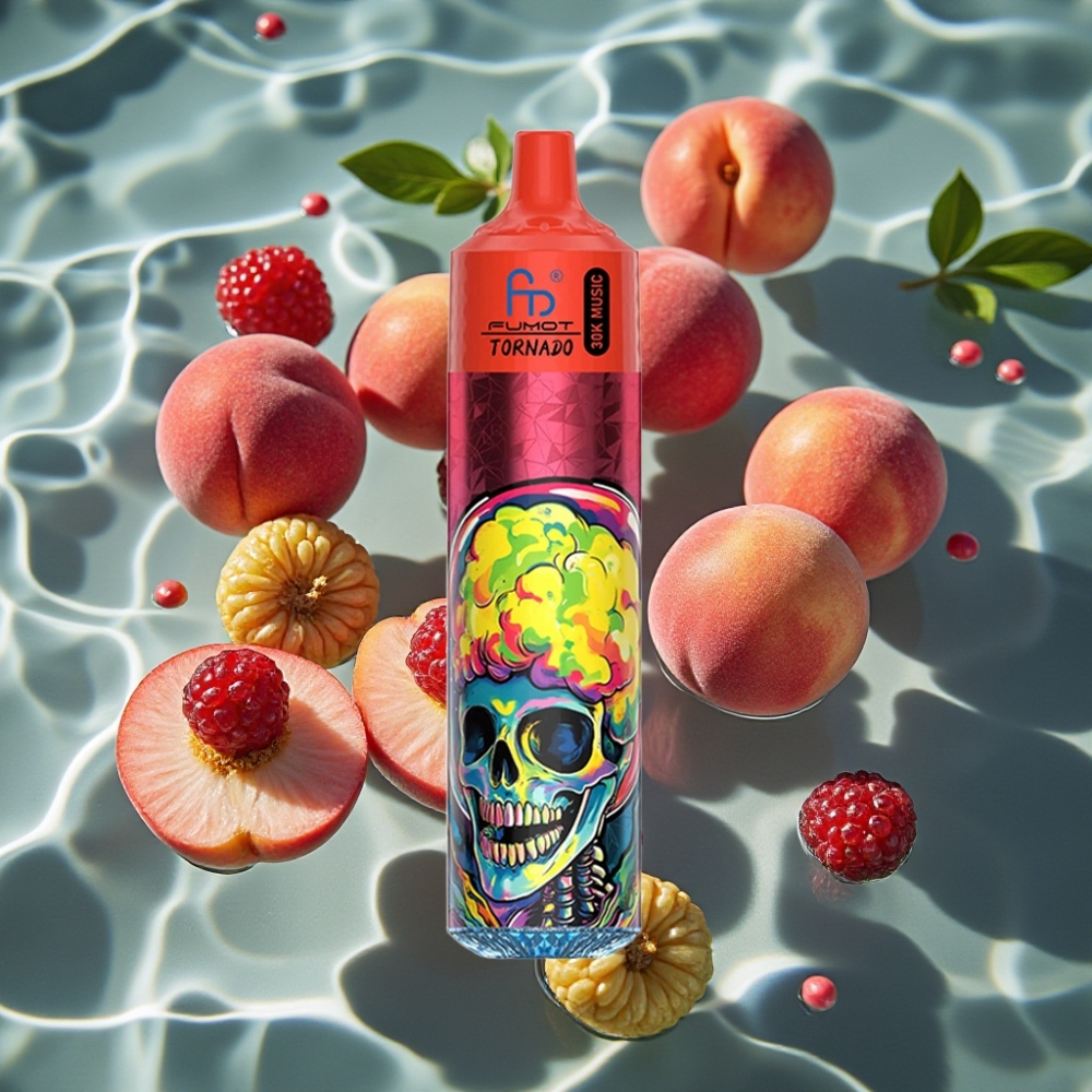 Fumot RandM Tornado 30000 Peach Berries 30mL 5% 1.0 Ohm Mesh 600mAh LED Disposable Vape