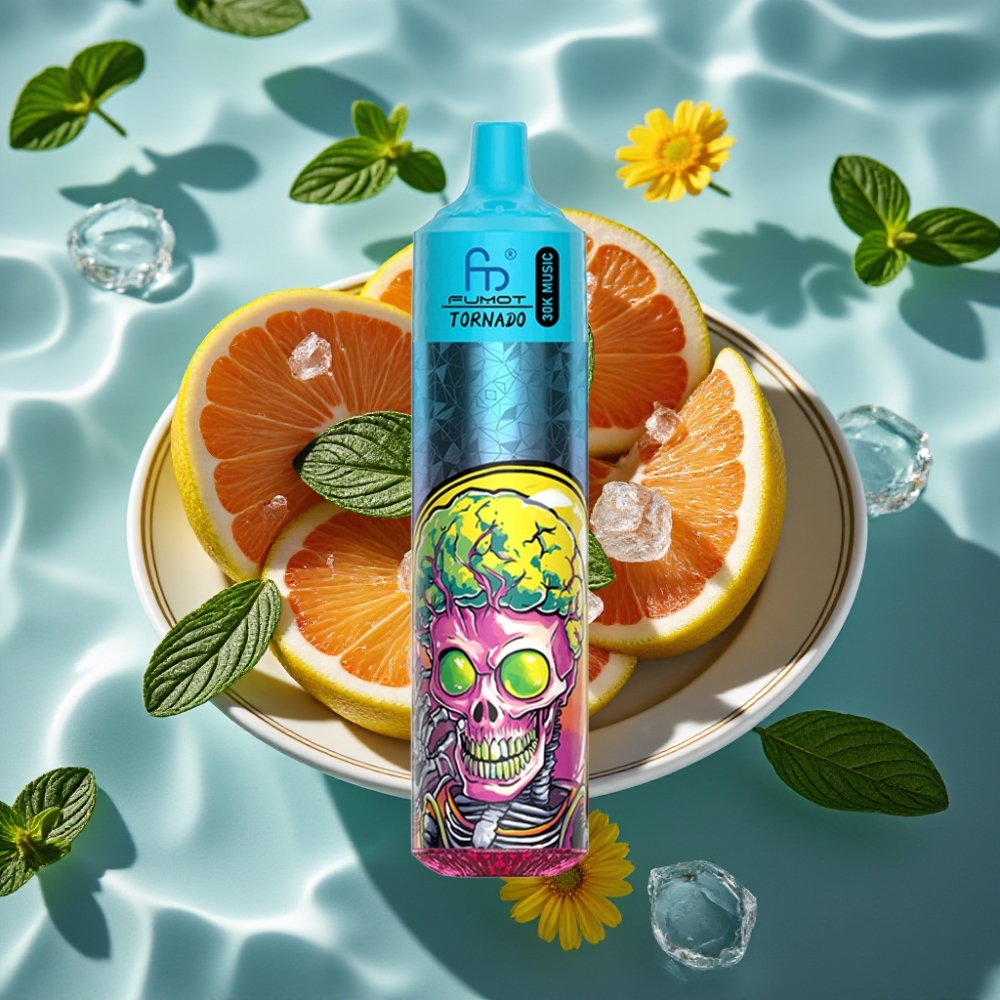 Fumot RandM Tornado 30000 Puffs 30mL Mint Ice Disposable Vape with LED Display & 1.0 Ohm Mesh Coil