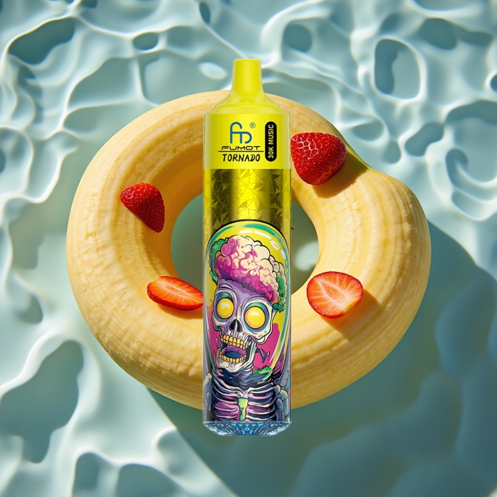 Fumot RandM Tornado 30000 Puffs Banana Strawberry 30mL 5% 600mAh LED Disposable Vape