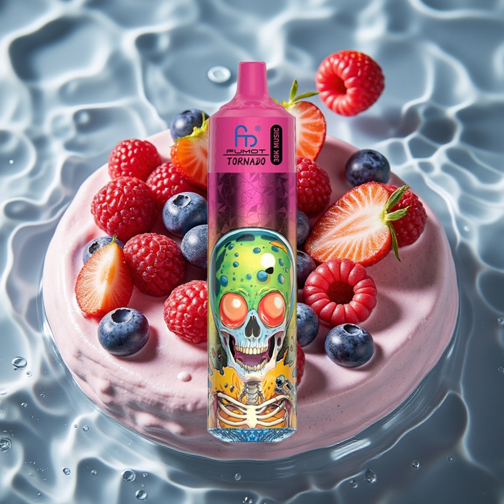Fumot RandM Tornado 30000 Puffs Disposable Vape 30mL 5% Nicotine Blueberry Strawberry Raspberry Ice Cream