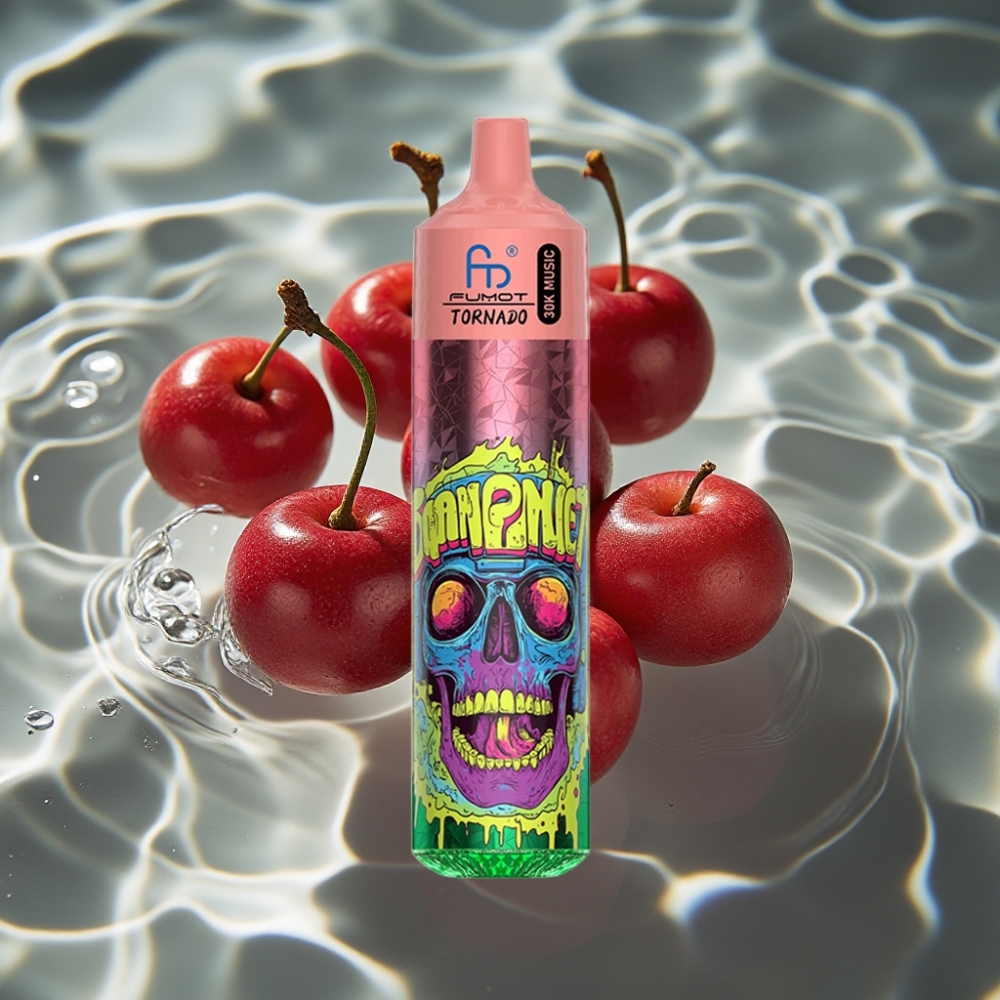 Fumot RandM Tornado 30000 Puffs Disposable Vape 30mL 5% Nicotine Triple Cherry LED 600mAh