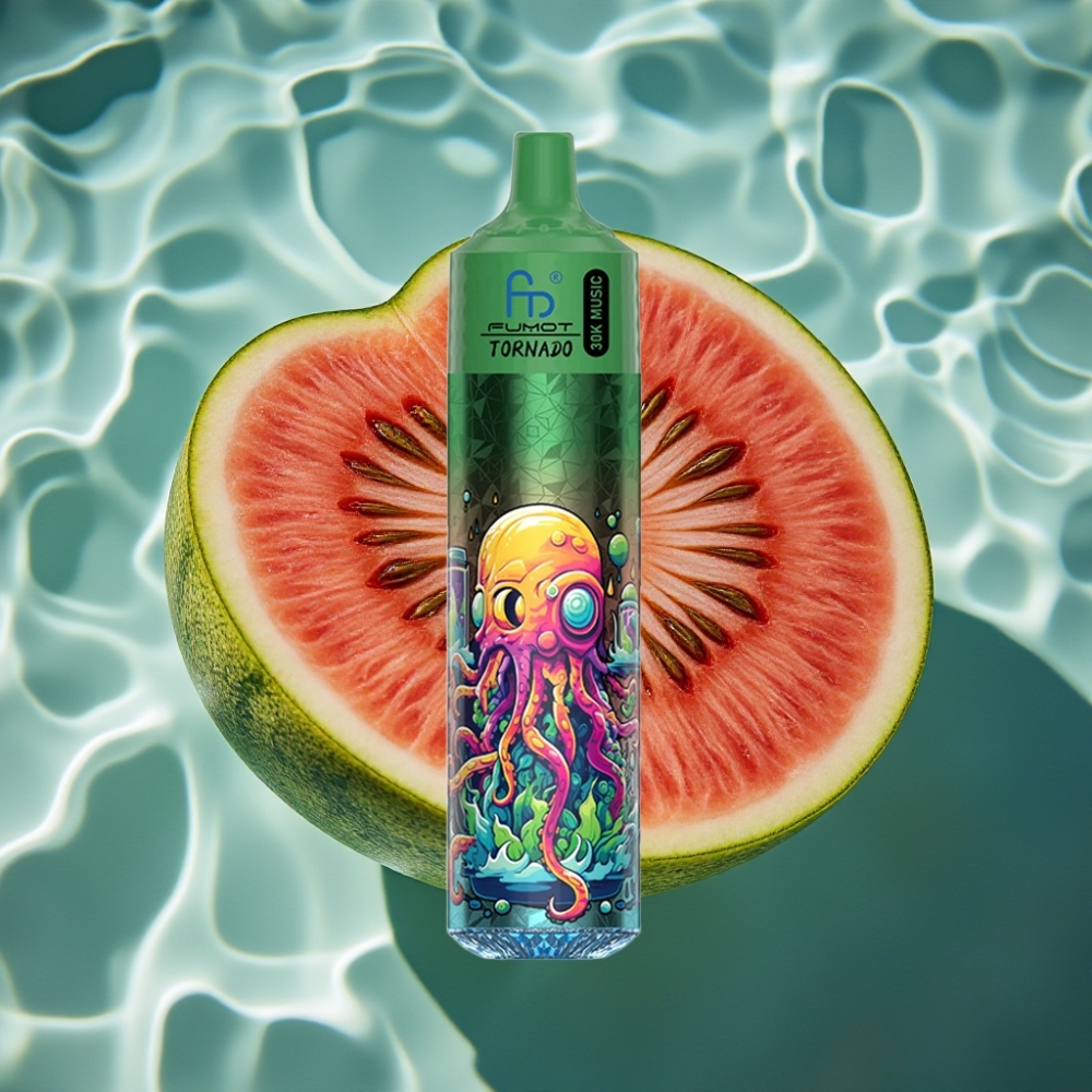 Fumot RandM Tornado 30000 Puffs Disposable Vape 30mL 5% Watermelon Cantaloupe LED 600mAh