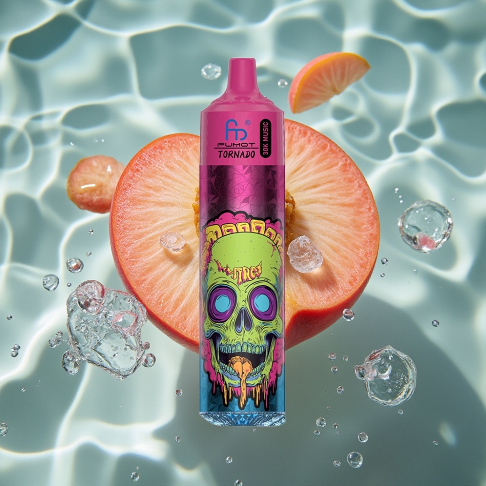 Fumot RandM Tornado 30000 Puffs Disposable Vape Peach Ice - 30mL, 5% Nicotine, 600mAh Rechargeable