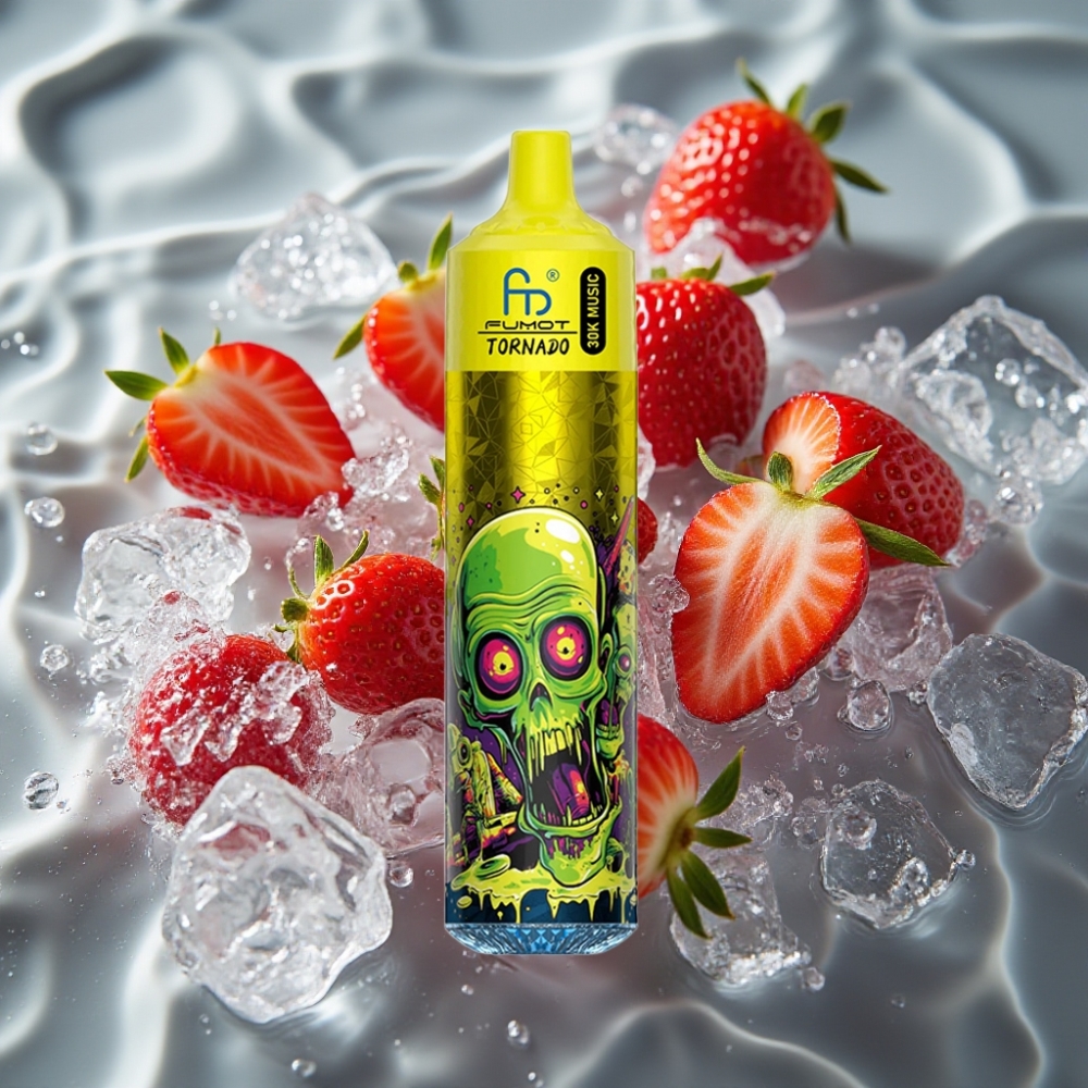 Fumot RandM Tornado 30000 Puffs Disposable Vape Strawberry Ice 30mL 5% Mesh Coil LED