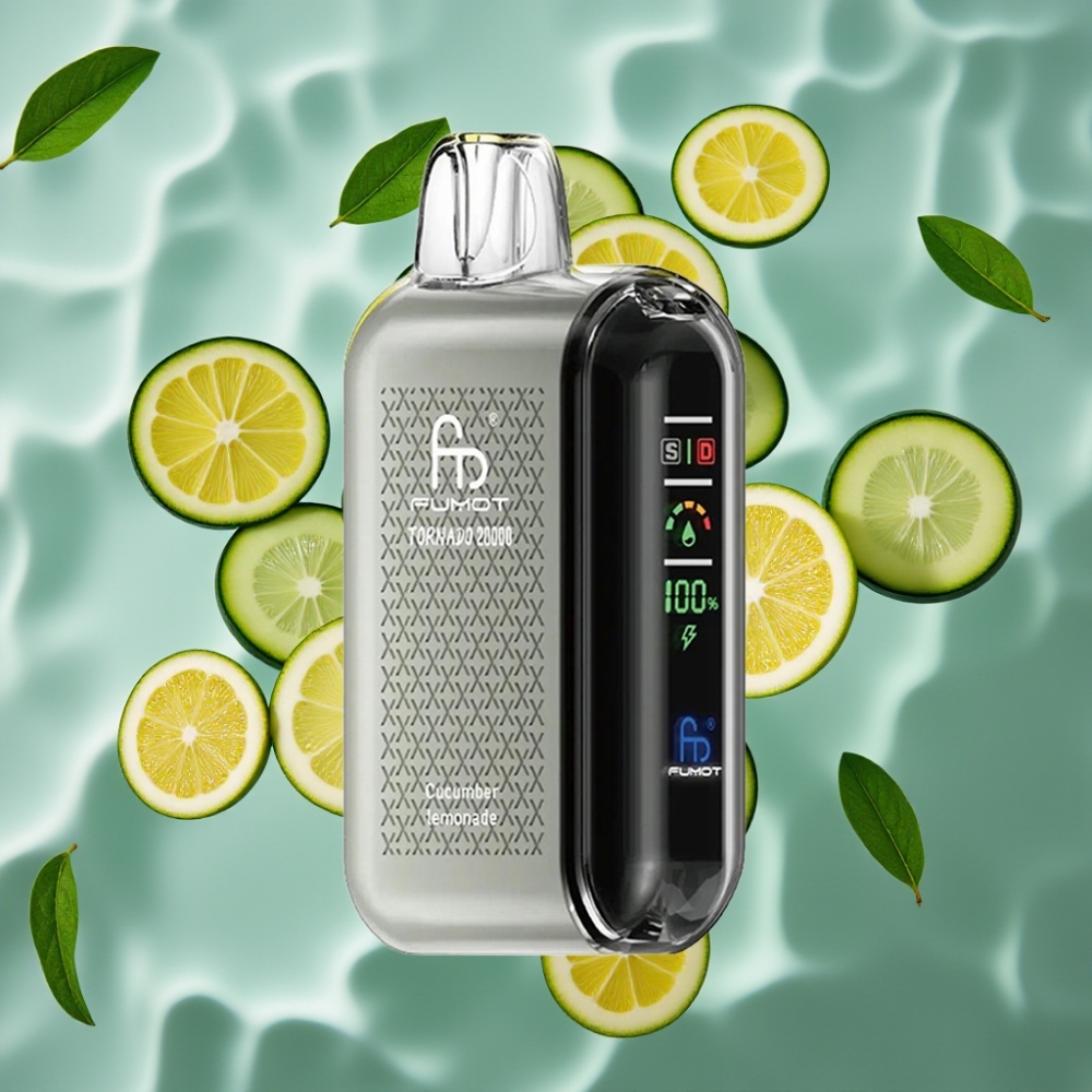 Fumot Tornado 20000 Puffs Disposable Vape Cucumber Lemonade 20ml Dual Mesh 850mAh