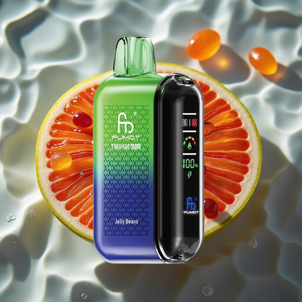 Fumot Tornado 20000 Puffs Disposable Vape Jelly Beans – Dual Mesh Coil, 20ml E-liquid, 850mAh Battery, Airflow Control