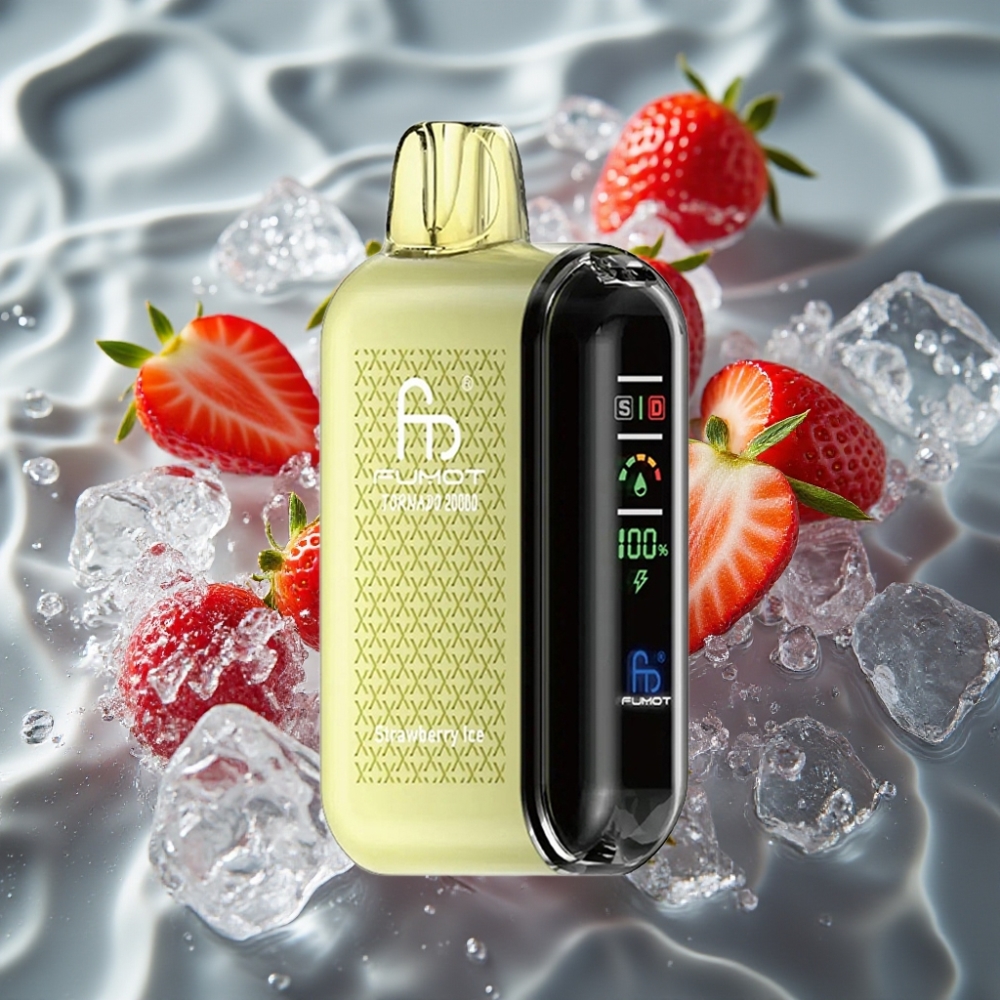Fumot Tornado 20000 Puffs Disposable Vape Strawberry Ice with Dual Mesh Coil & Smart Display