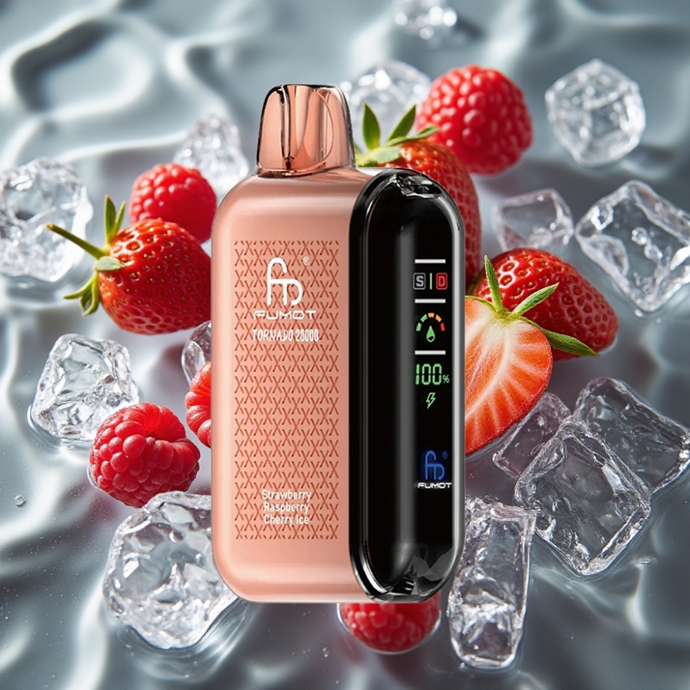 Fumot Tornado 20000 Puffs Dual Mesh Strawberry Raspberry Cherry Ice Disposable Vape