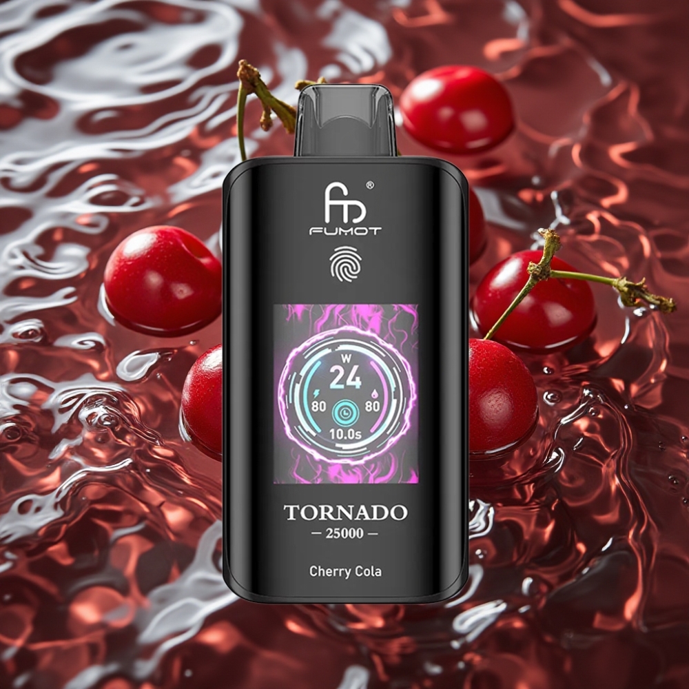 Fumot Tornado 25000 Puffs Cherry Cola Disposable Vape with HD Screen & 700mAh Battery