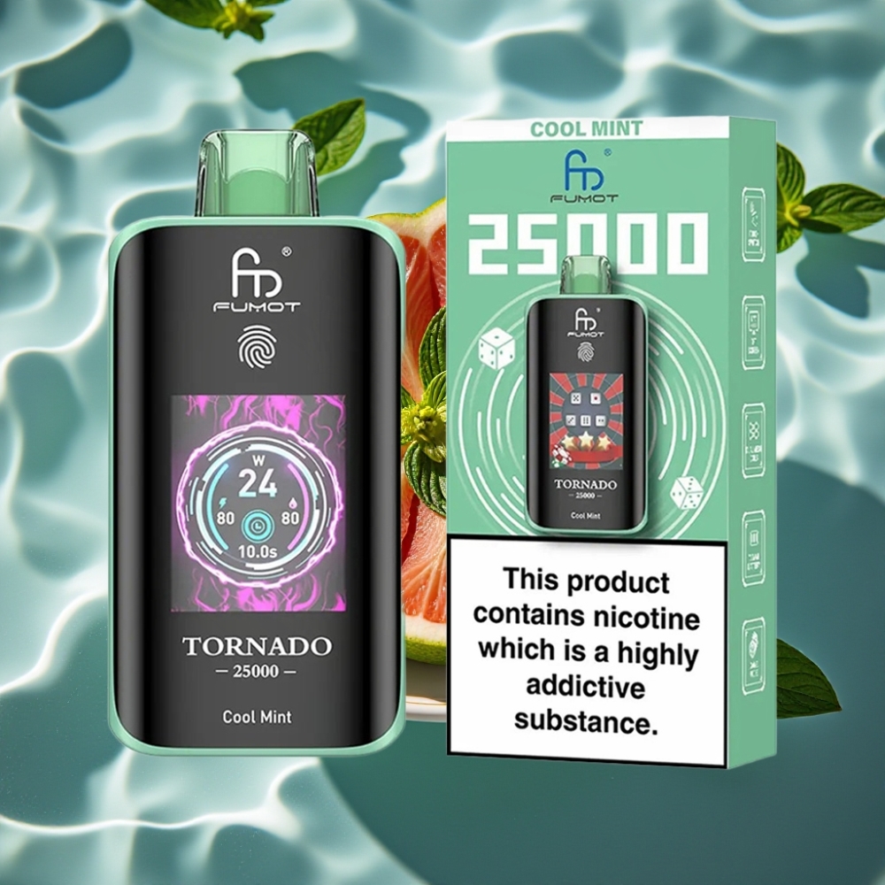 Fumot Tornado 25000 Puffs Disposable Vape Cool Mint with HD Screen & 700mAh Battery