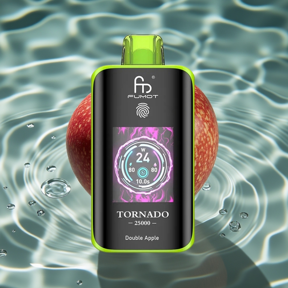 Fumot Tornado 25000 Puffs Disposable Vape Double Apple with HD Screen & Type-C Charging