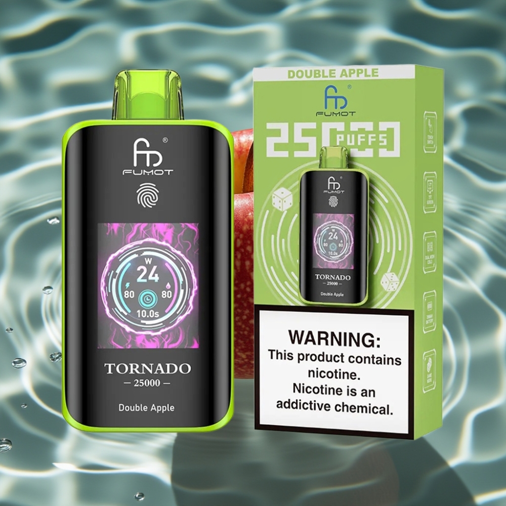 Fumot Tornado 25000 Puffs Disposable Vape Double Apple with HD Screen & Type-C Charging
