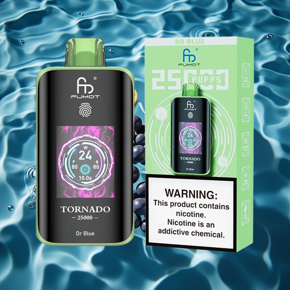Fumot Tornado 25000 Puffs Disposable Vape Dr Blue with HD Screen & 700mAh Battery