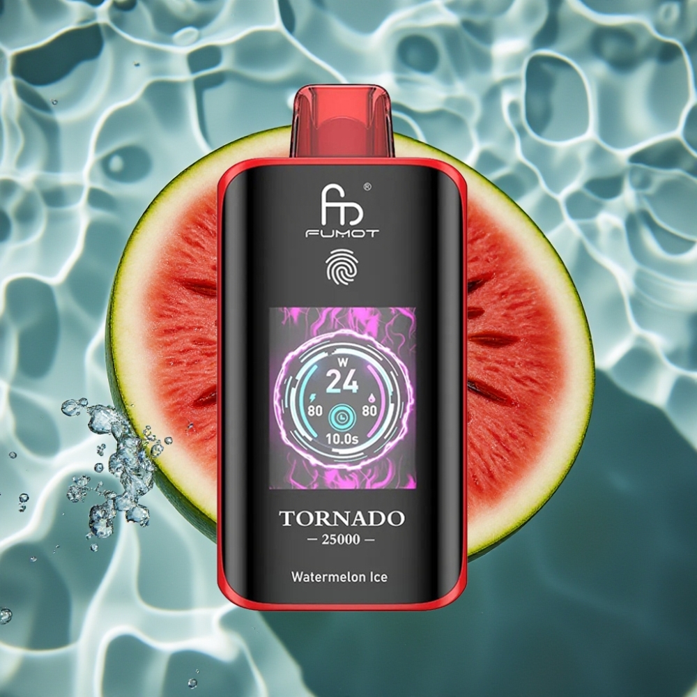 Fumot Tornado 25000 Puffs Watermelon Ice Disposable Vape with HD Screen & 700mAh Battery