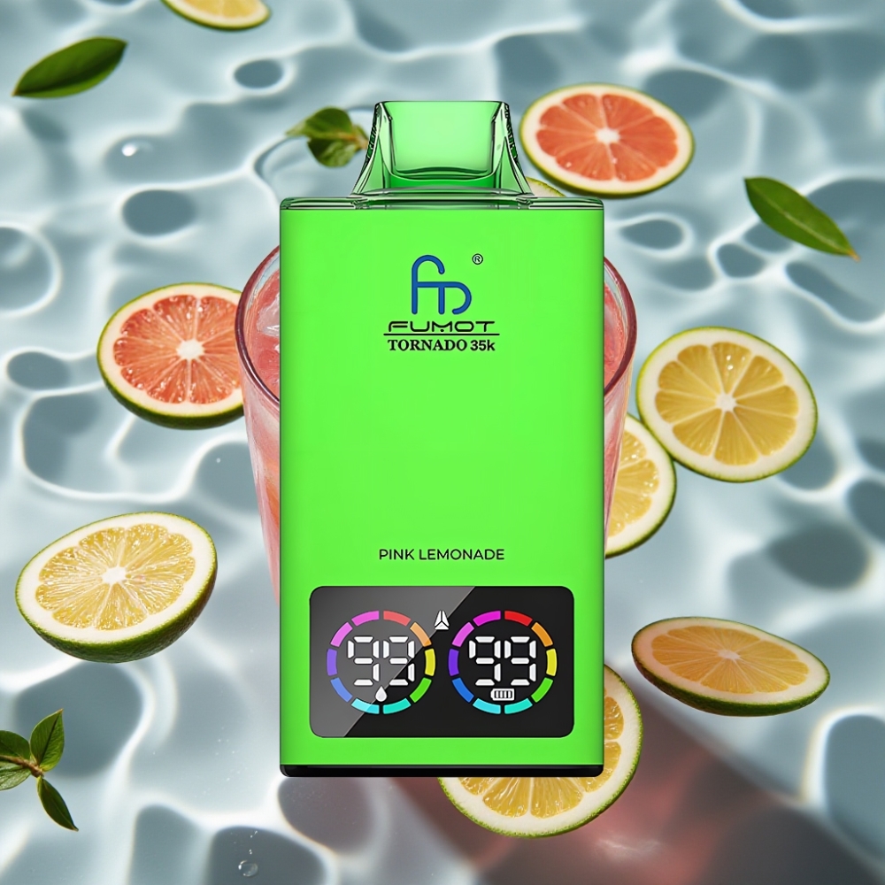 Fumot Tornado 35K Disposable Vape Pink Lemonade - 15ml, 700mAh, Dual Mesh, USB-C, RGB