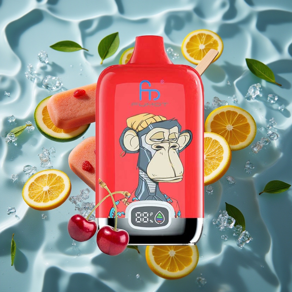 Fumot Tornado Digital Box 12000 Puffs Disposable Vape Ice Pop with Mesh Coil & Type-C Charging
