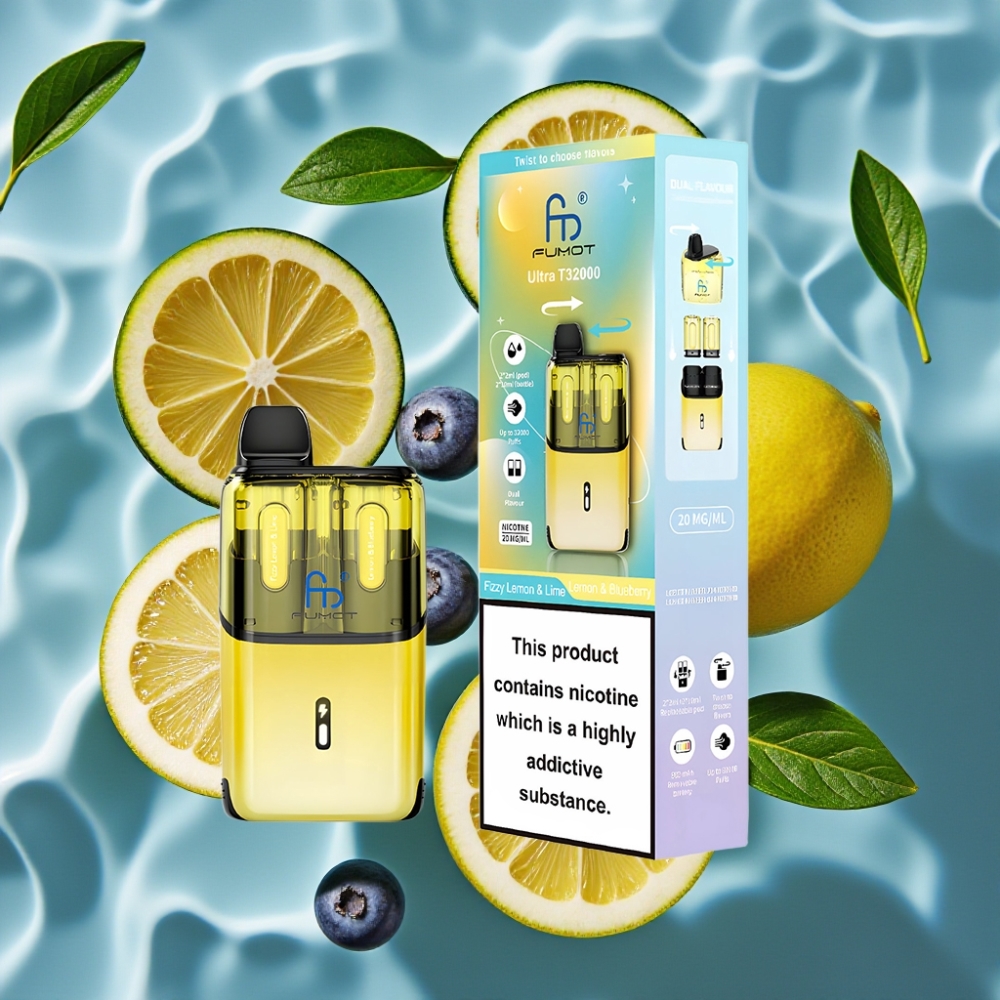 Fumot Ultra T32000 Disposable Vape 24ml 20mg Fizzy Lemon & Lime - Lemon & Blueberry