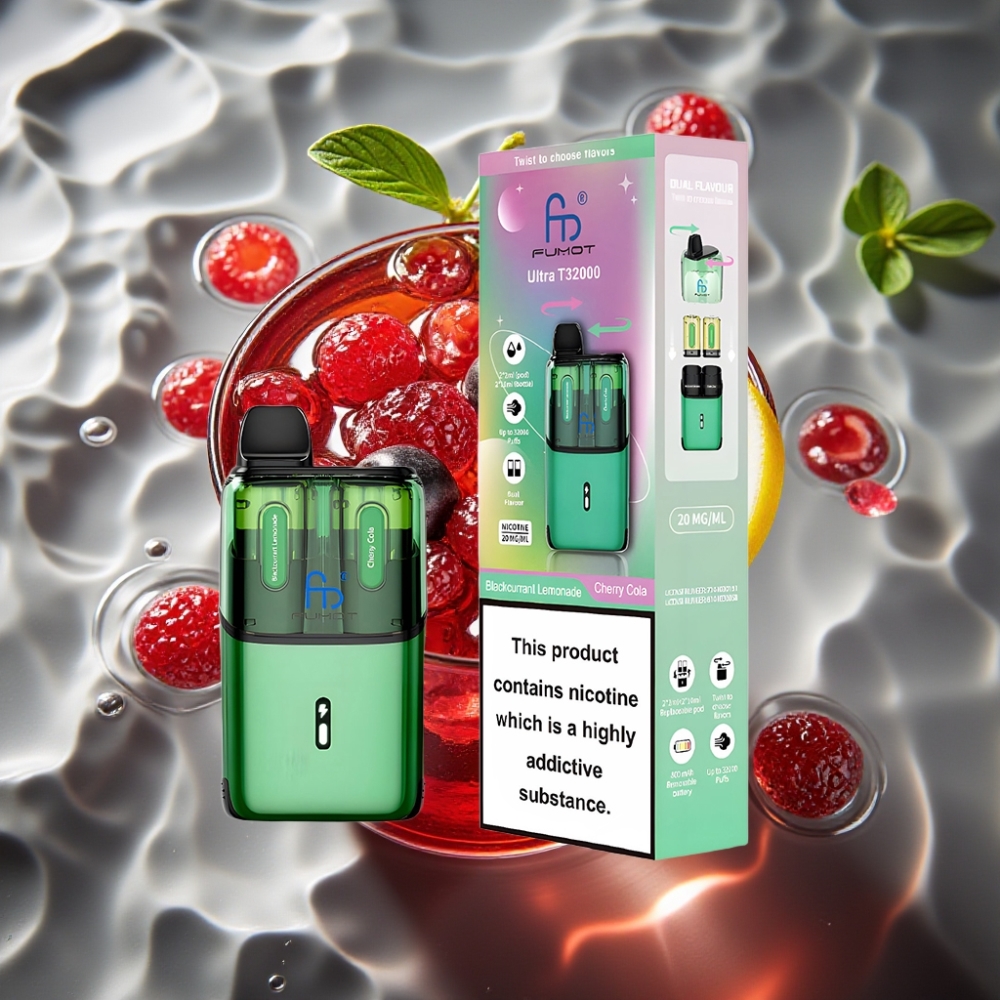 Fumot Ultra T32000 Disposable Vape 32000 Puffs 24mL Blackcurrant Lemonade Cherry Cola 800mAh Type-C Fast Charging