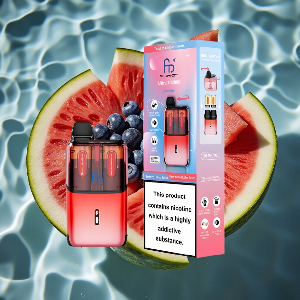 Fumot Ultra T32000 Disposable Vape 32000 Puffs 24ml Blueberry Hubba Bubba - Watermelon Hubba Bubba