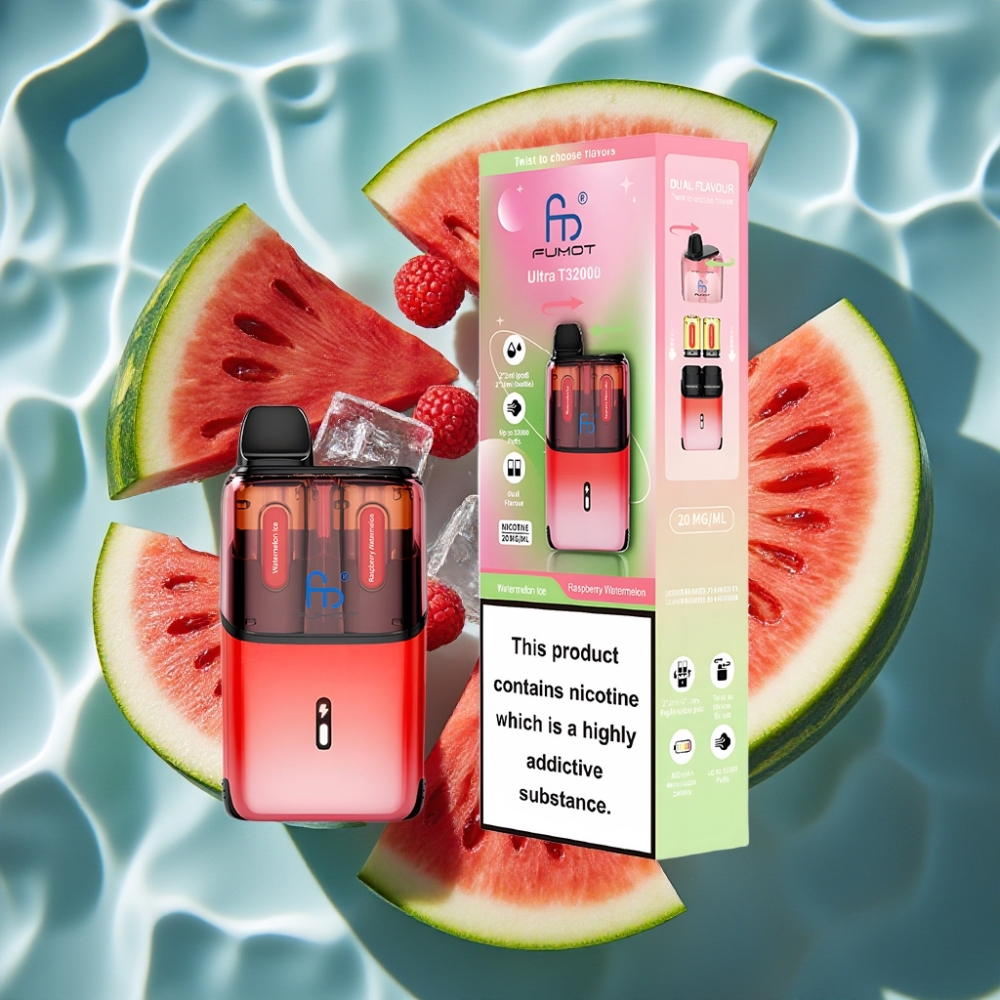 Fumot Ultra T32000 Disposable Vape 32000 Puffs 24ml Watermelon Ice - Raspberry Watermelon 800mAh Type-C