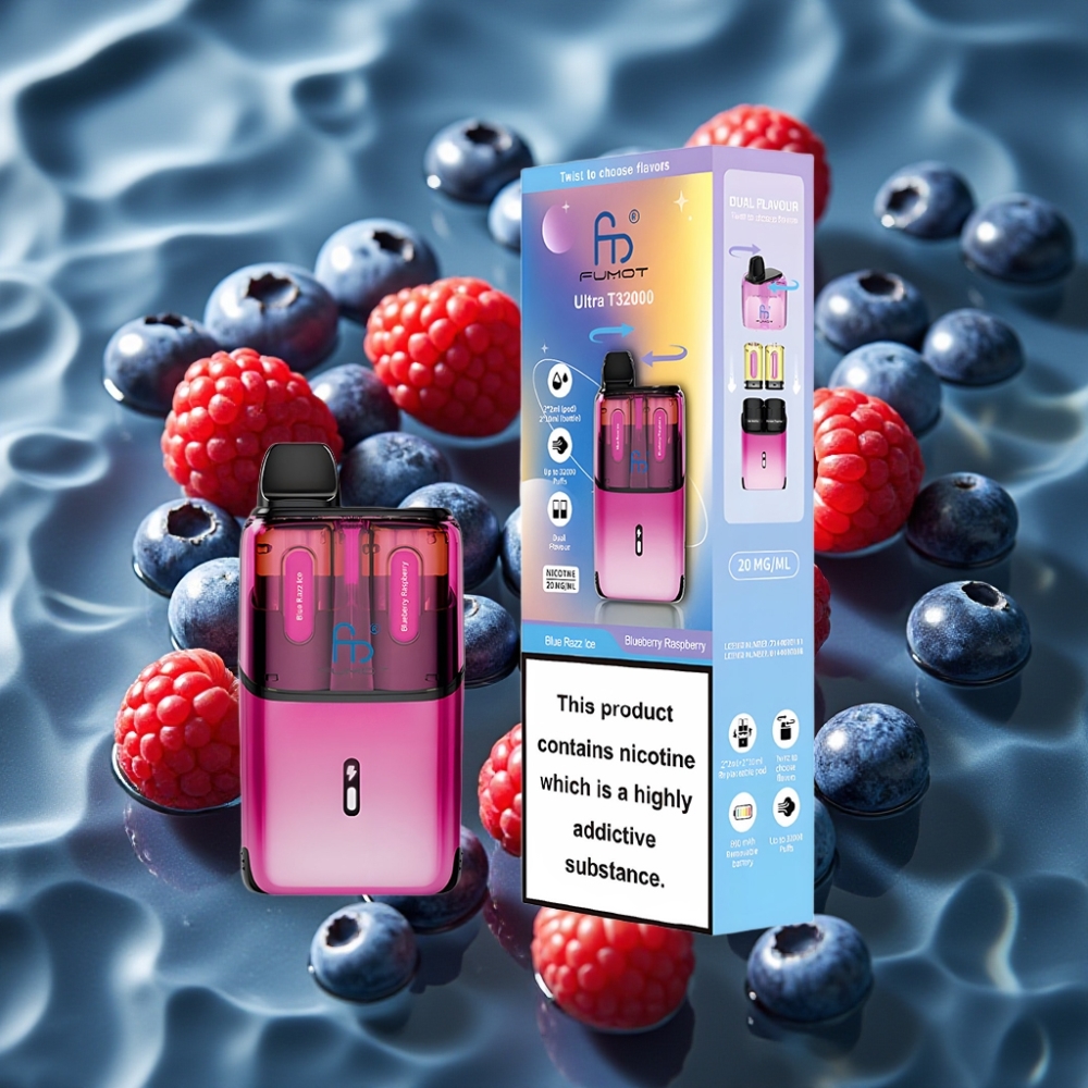 Fumot Ultra T32000 Disposable Vape 32000 Puffs Blue Razz Ice - Blueberry Raspberry 24ml 800mAh Type-C Mesh Coil