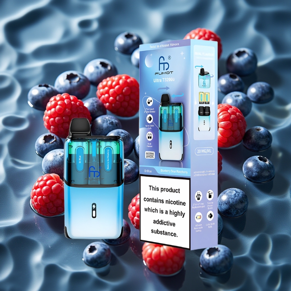 Fumot Ultra T32000 Disposable Vape Dr Blue - Blueberry Sour Raspberry 24ml 800mAh Type-C Fast Charging