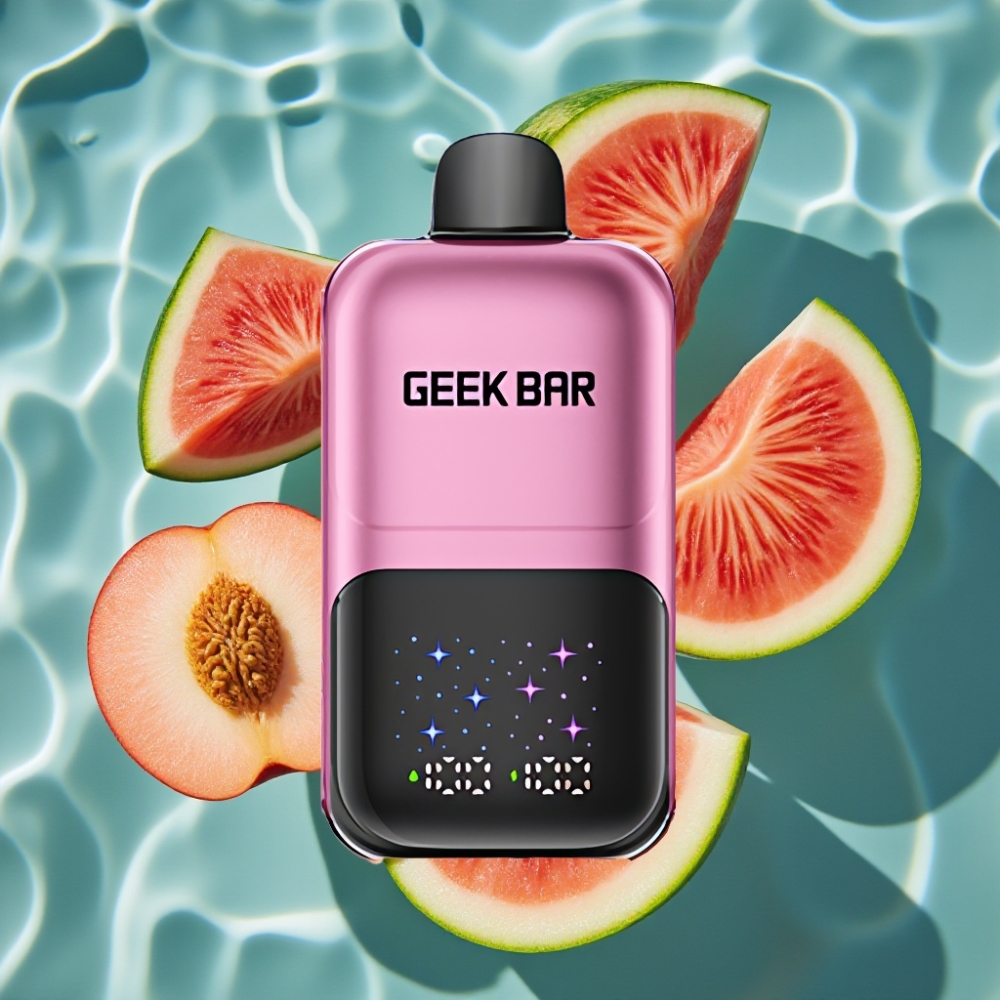 GEEK BAR 2GO 20ml 50000 Puffs Dual Tank Disposable Vape Pen Peach & Watermelon