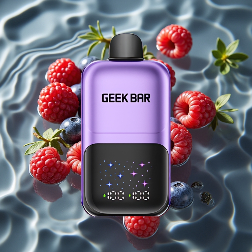 GEEK BAR 2GO 20ml 50000 Puffs Dual Tank Disposable Vape Pen with Adjustable Coolness – Grape & Raspberry