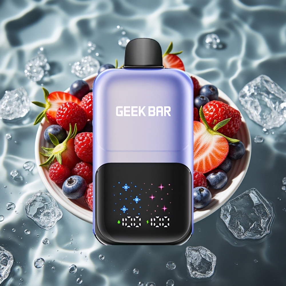 GEEK BAR 2GO 20ml 50000 Puffs Dual Tank Rechargeable Disposable Vape Pen Mixed Berries Ice
