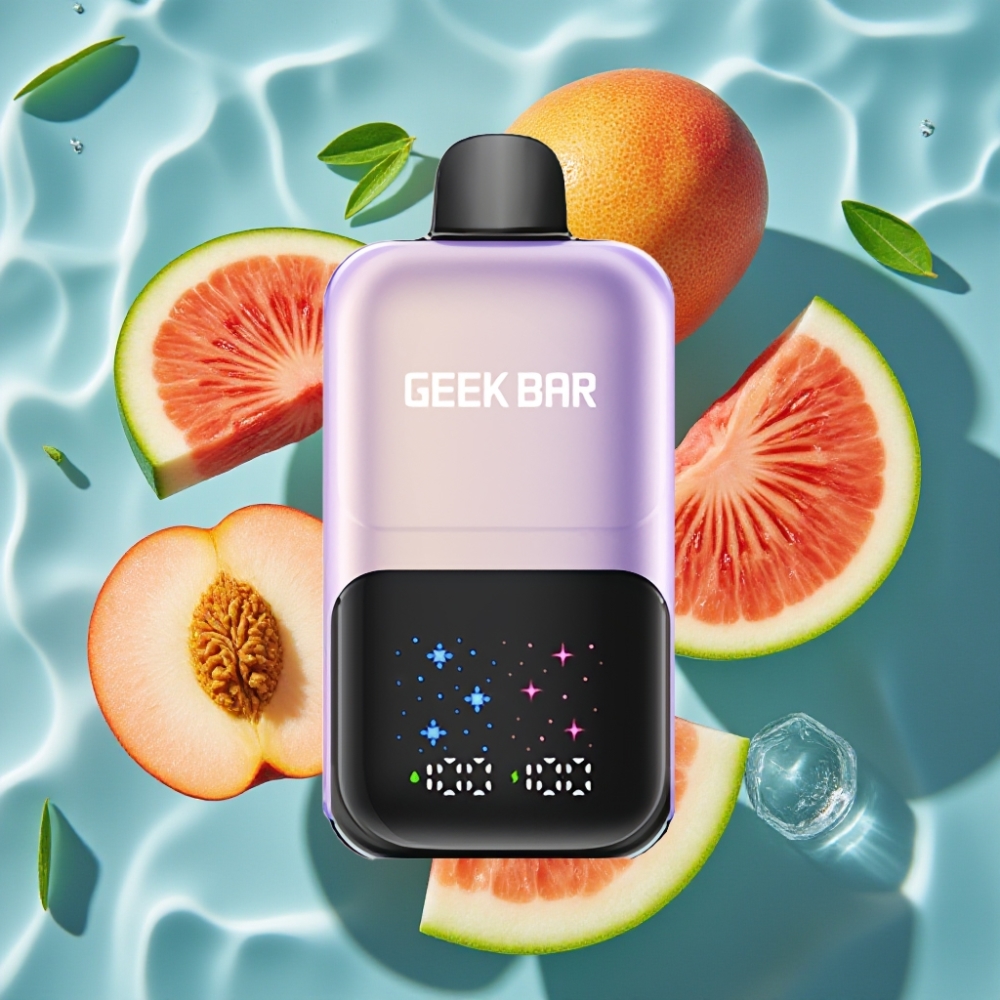 GEEK BAR 2GO 50000 Puffs Dual Tank 20mL Disposable Vape Pen Peach Mango Watermelon Ice