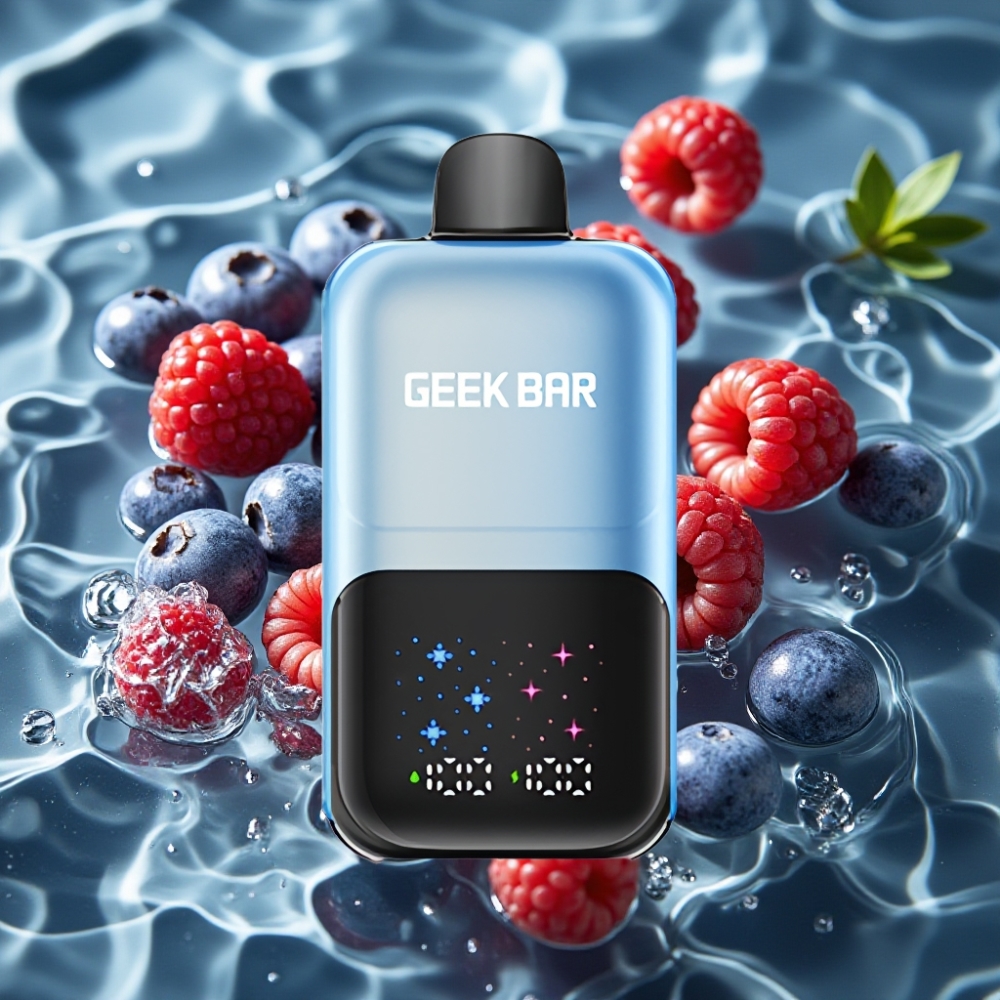 GEEK BAR 2GO 50000 Puffs Dual Tank Disposable Vape Pen with Adjustable Coolness – Blueberry Raspberry Ice