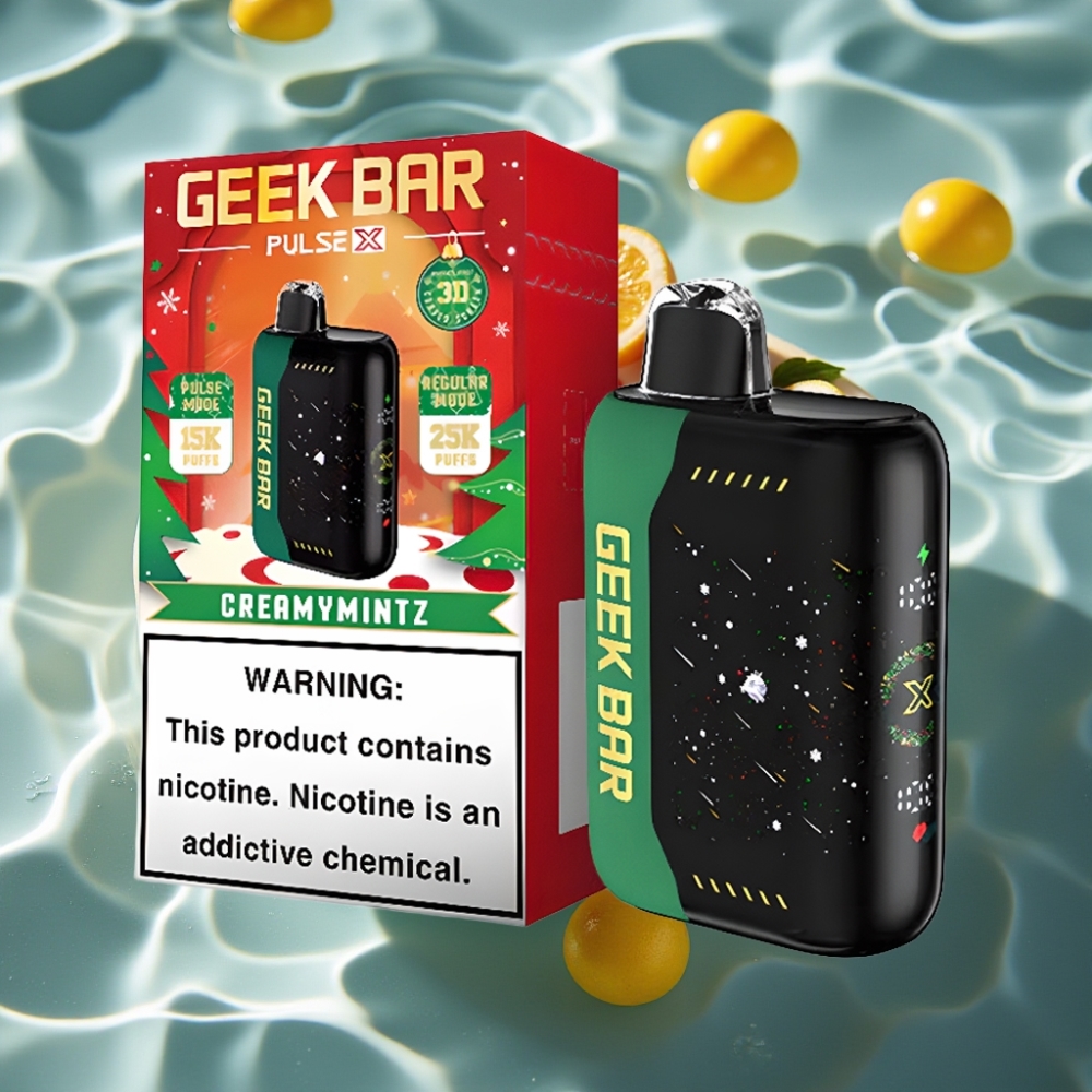 Geek Bar Pulse X 25000 Puffs Disposable Vape Christmas Edition - Dual Mesh Coil, USB-C Charging, 18mL Pre-filled E-Liquid
