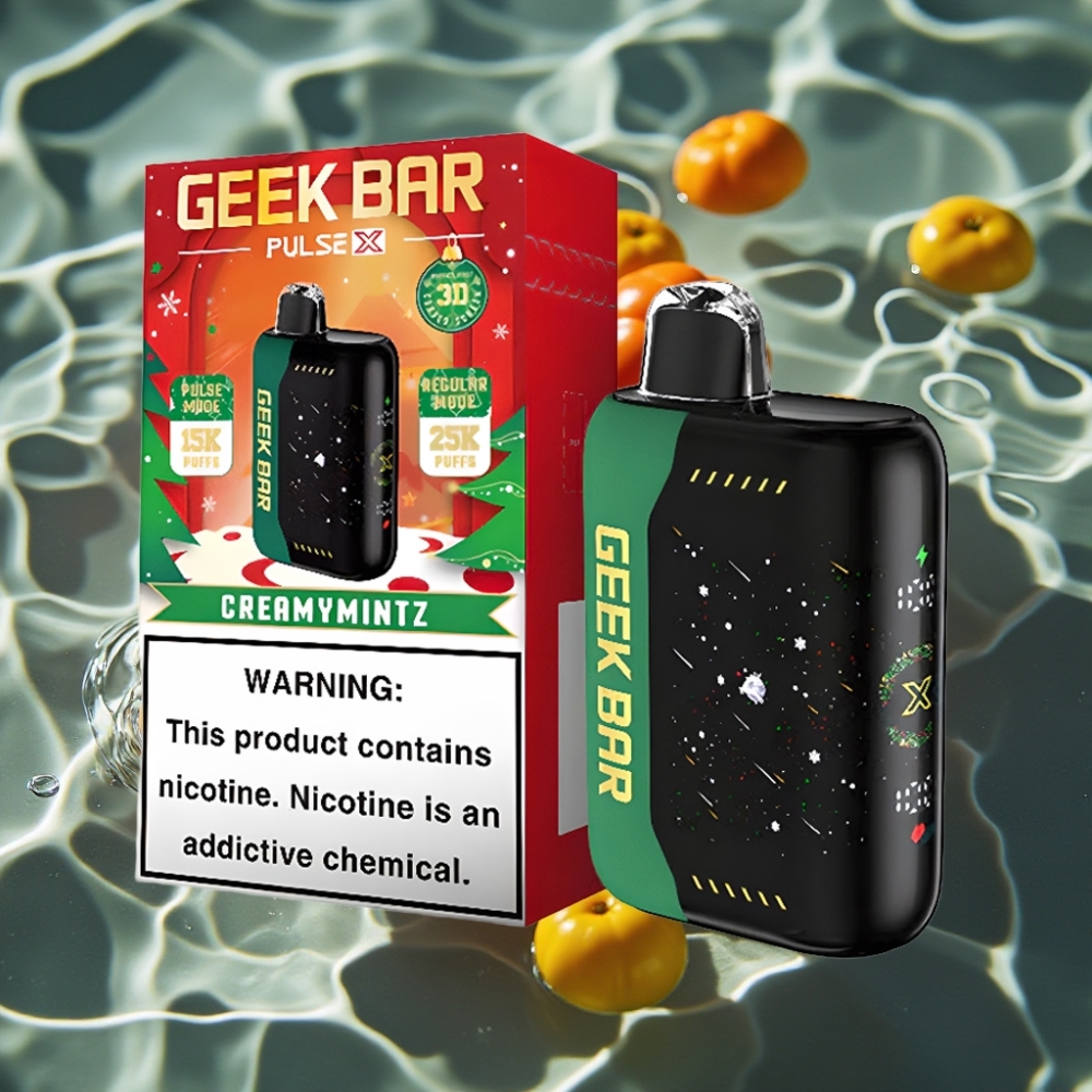 Geek Bar Pulse X 25000 Puffs Disposable Vape Christmas Edition - Dual Mesh Coil, USB-C Charging, 18mL Pre-filled E-Liquid