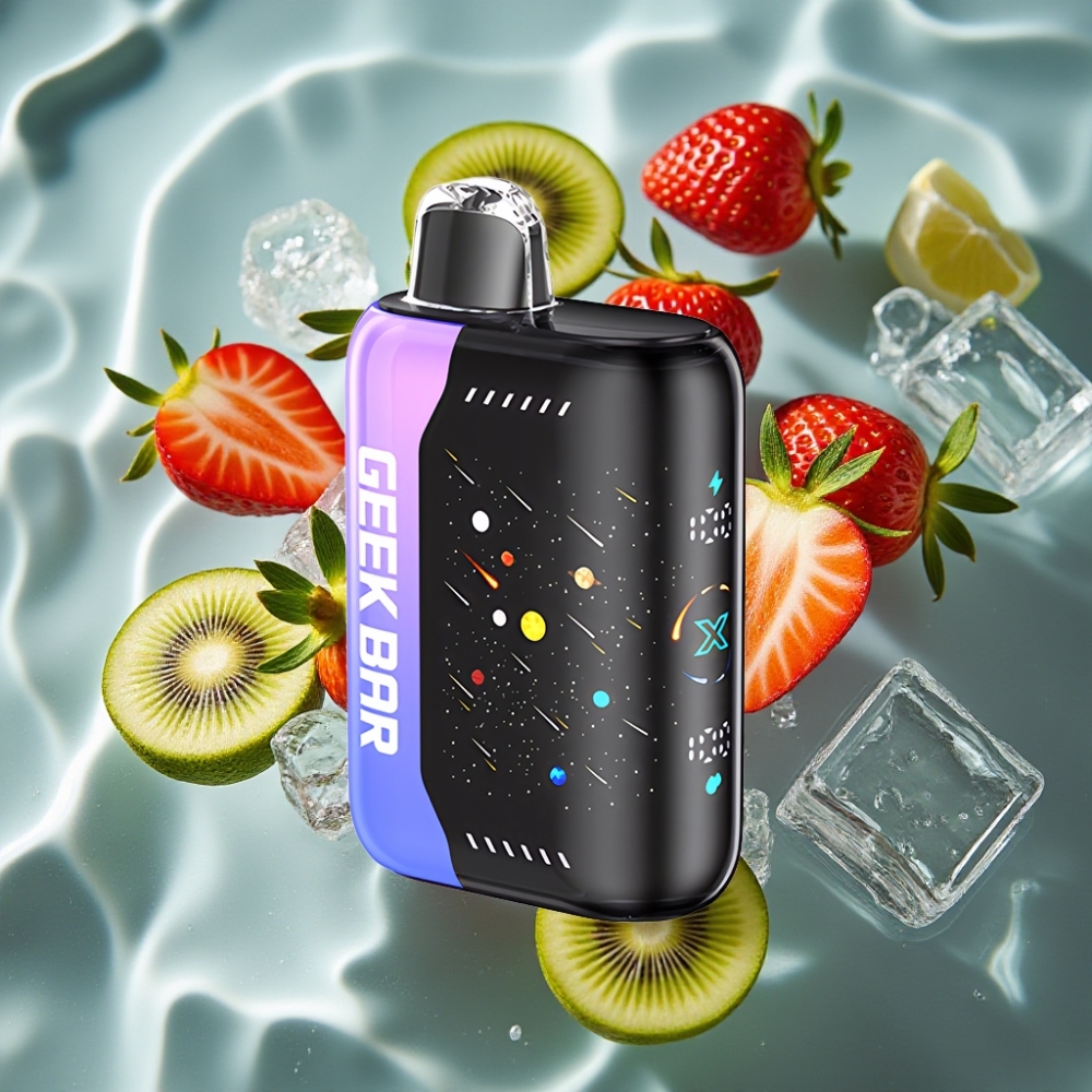 GEEK BAR Pulse X Meteor Edition Strawberry Kiwi Ice 42K Puffs Dual Mesh Coil 820mAh Fast-Charging