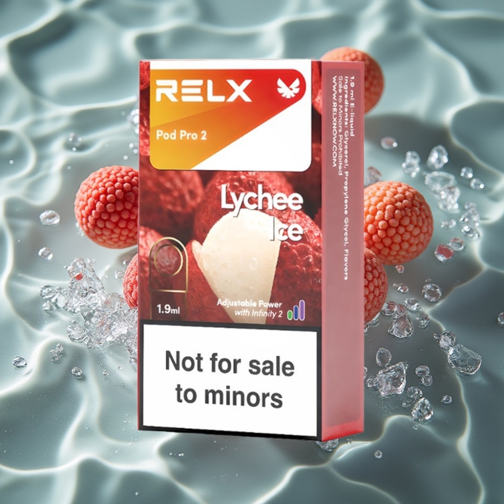 RELX Pod Pro 2 0% Nicotine Lychee Ice Vape – 600 Puffs, 1.9ml, 3 Voltage Modes, 2/3 Pods Pack