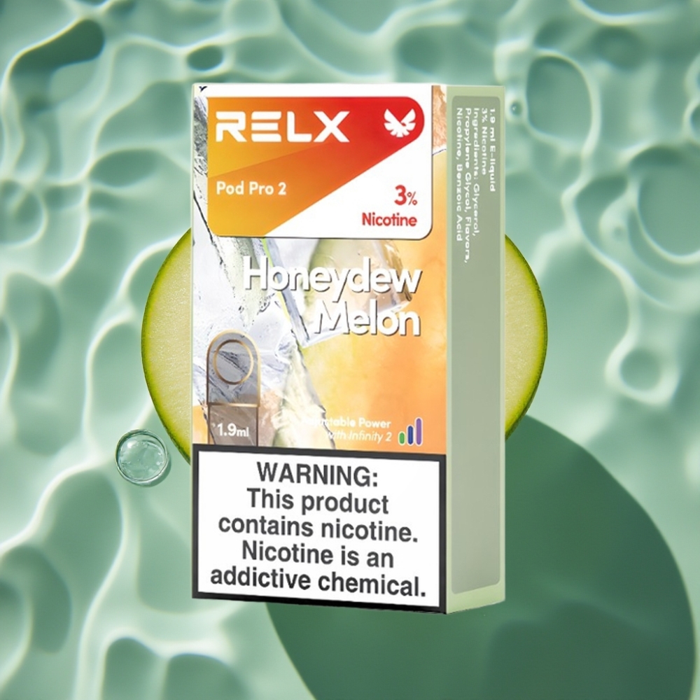 RELX Pod Pro 2 Honeydew Melon 3% Nicotine 600 Puffs 1.9ml Vape Pods 3 Voltage Modes