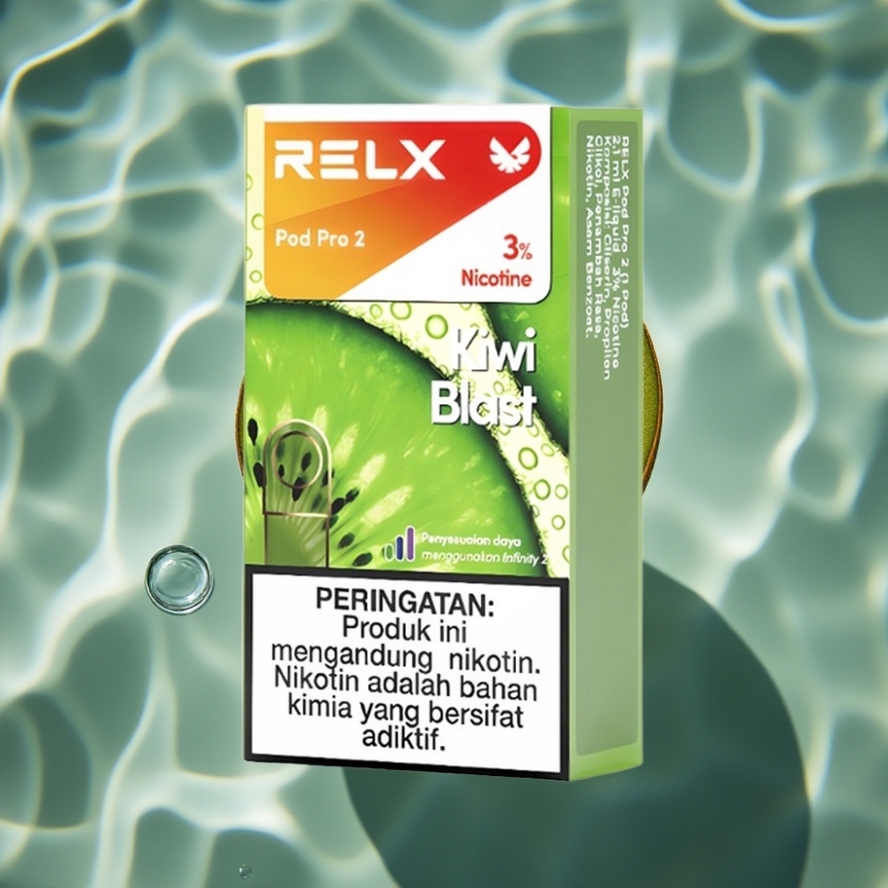 RELX Pod Pro 2 Kiwi Blast 3% Nicotine 600 Puffs 1.9ml Vape with 3 Voltage Modes