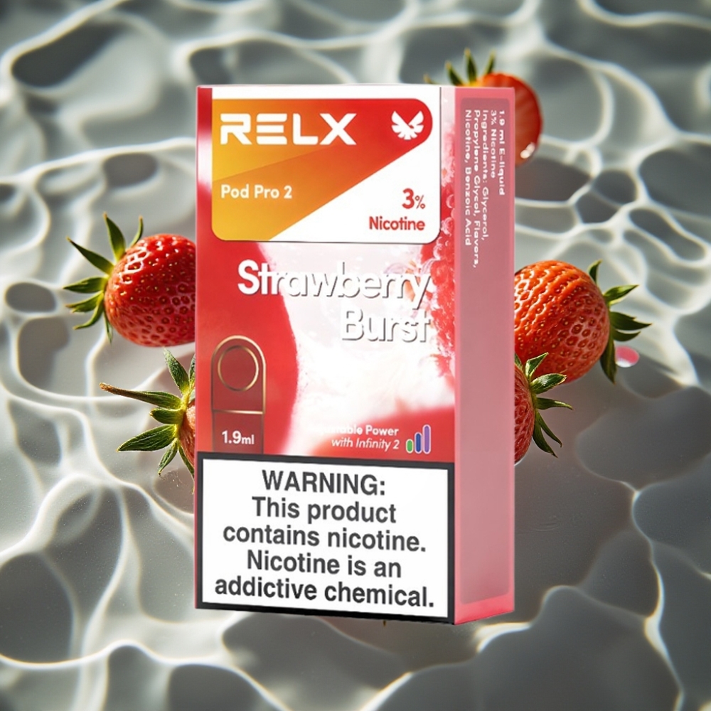 RELX Pod Pro 2 Strawberry Burst 3% Nicotine 1.9ml 600 Puffs 3 Voltage Modes