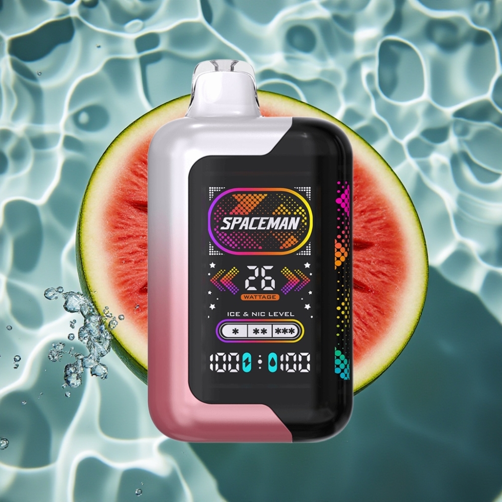 SMOK SPACEMAN SP40000 Zero Nicotine Disposable Vape 20ml 40000 Puffs Watermelon Ice 1000mAh Rechargeable LED Screen Dual Coil Type-C