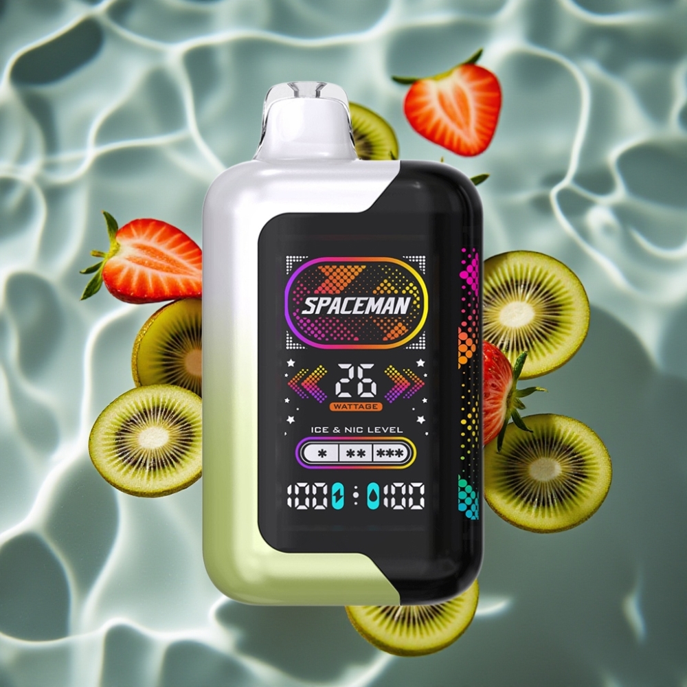 SMOK SPACEMAN SP40000 Zero Nicotine Disposable Vape 40K Puffs 20ml Strawberry Kiwi 1000mAh LED Screen