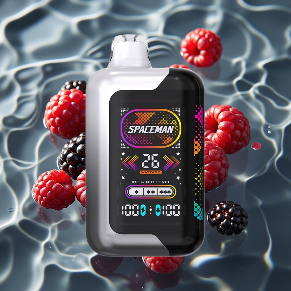 SMOK SPACEMAN SP40000 Zero Nicotine Disposable Vape - Blackberry Razz, 20mL, 1000mAh, 40K Puffs, Dual Coil