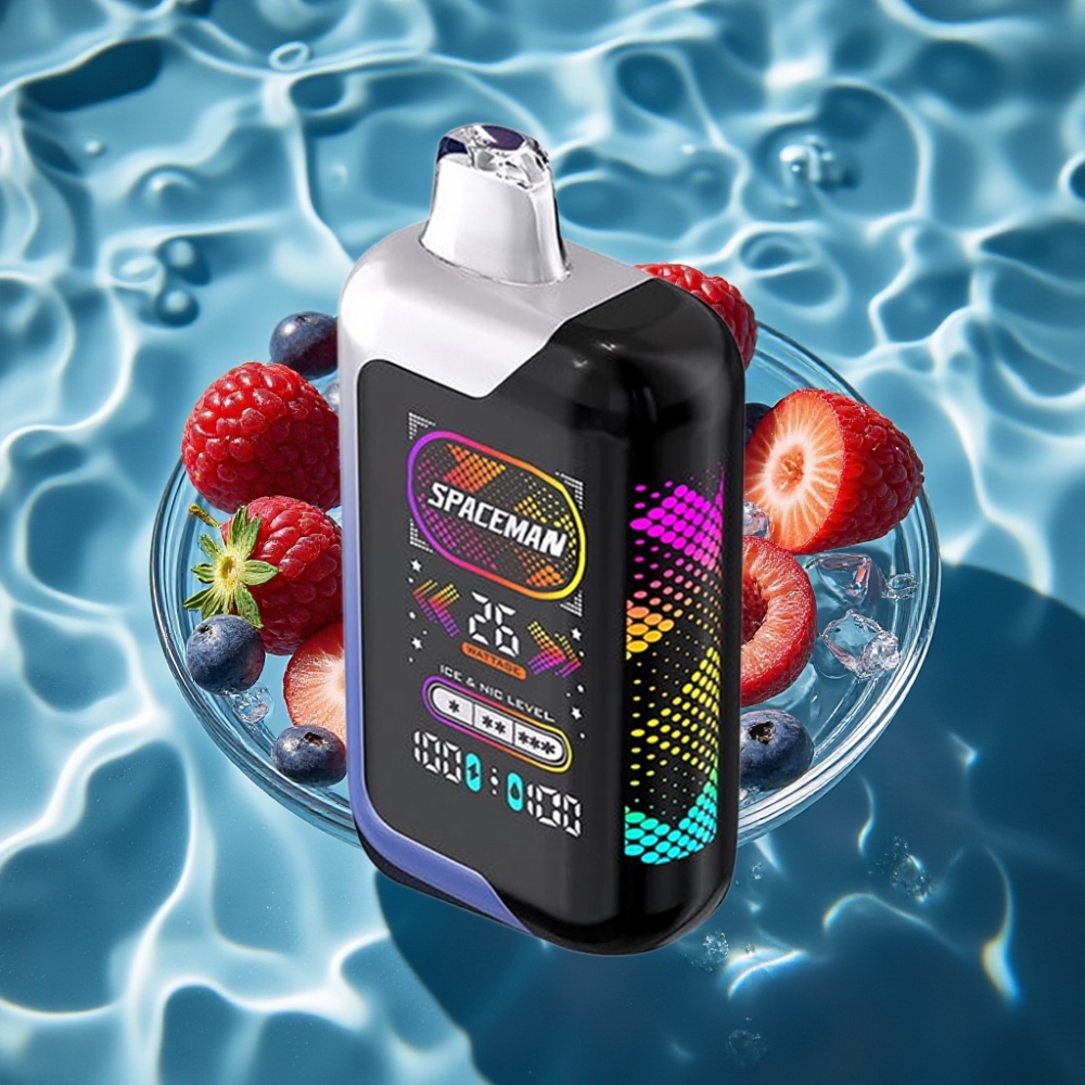 SMOK SPACEMAN SP40000 Zero Nicotine Disposable Vape Blue Razz Ice – 20mL, 1000mAh, 40K Puffs, Dual Coil, Adjustable Ice & Power Modes