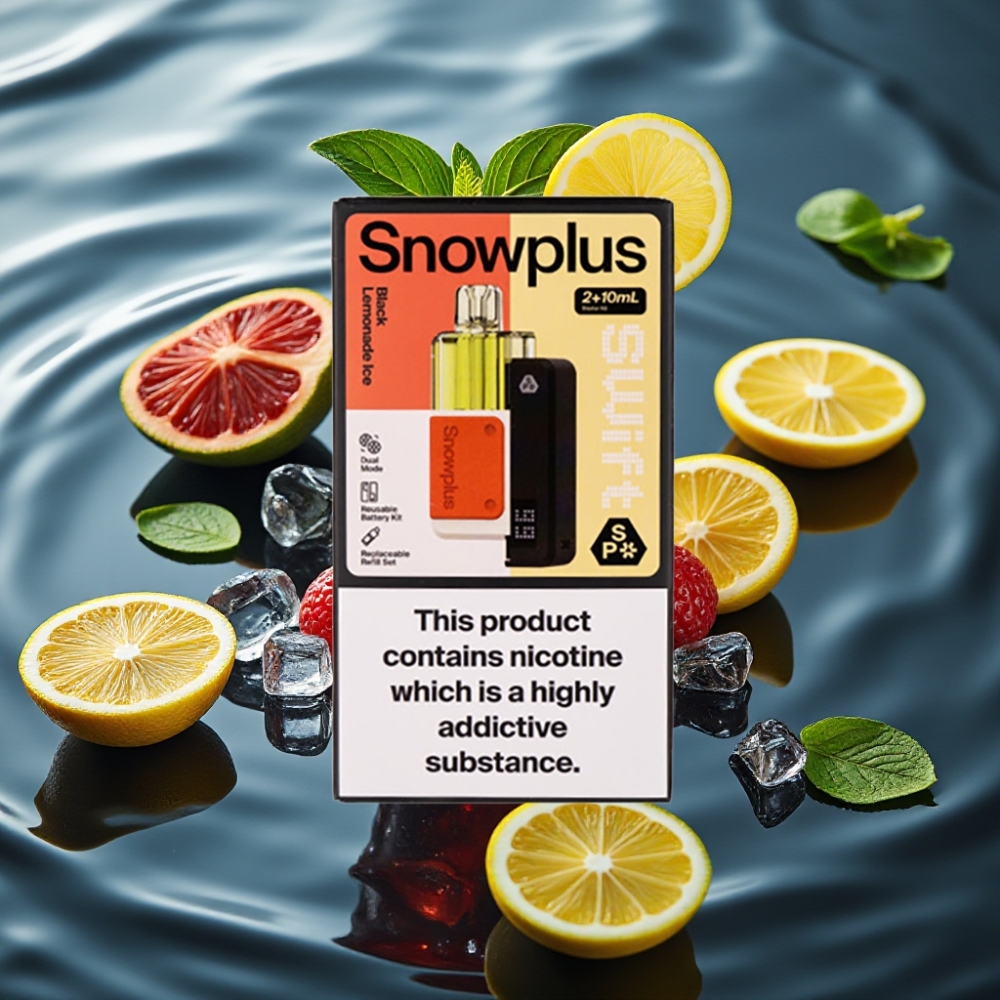 Snowplus Swift 5000 Puffs Black Lemonade Ice Prefilled Pod Kit - 1000mAh Battery, Dual Mesh Atomizer, 65g Lightweight