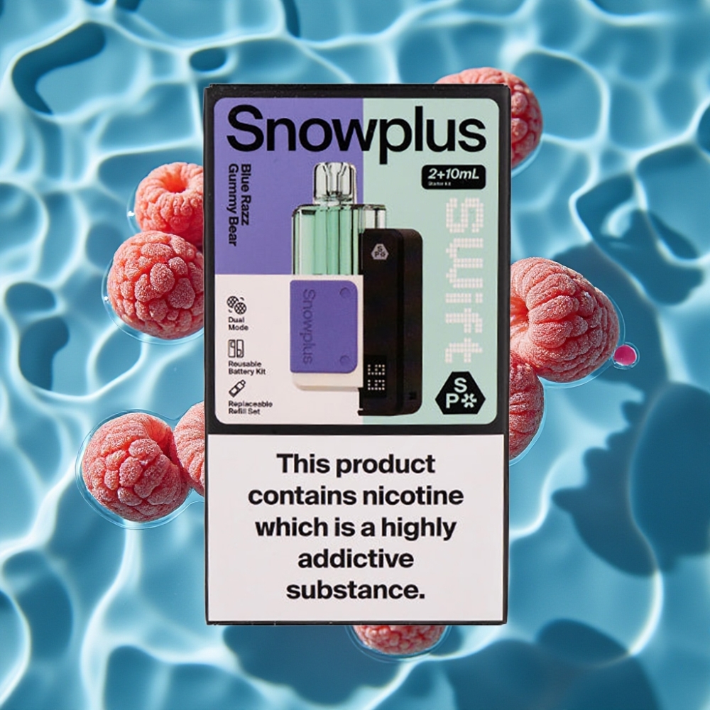 Snowplus Swift 5000 Puffs Prefilled Pod Kit - 1000mAh Dual Mesh, Blue Razz Gummy Bear, 2+10ml, 2% Nicotine