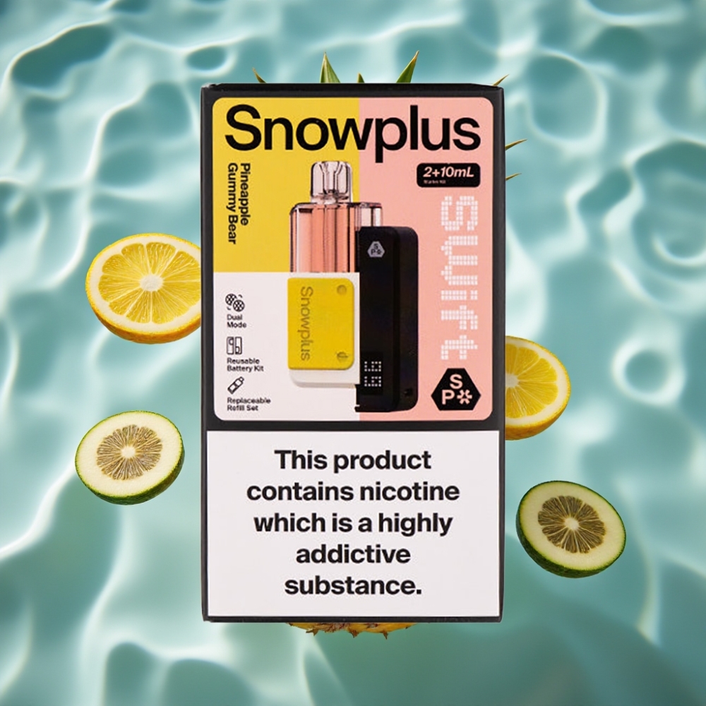 Snowplus Swift 5000 Puffs Prefilled Pod Kit Pineapple Gummy Bear - 1000mAh Battery, Dual Mesh, 2+10ml E-liquid, 2% Nicotine