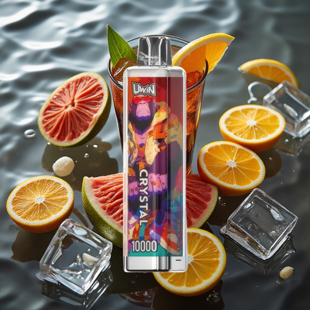 UWIN Crystal 10000 Puffs Disposable Vape - Cola Ice, 18ml, 0/2/3/5% Nicotine, RGB Lights, Type-C Charging